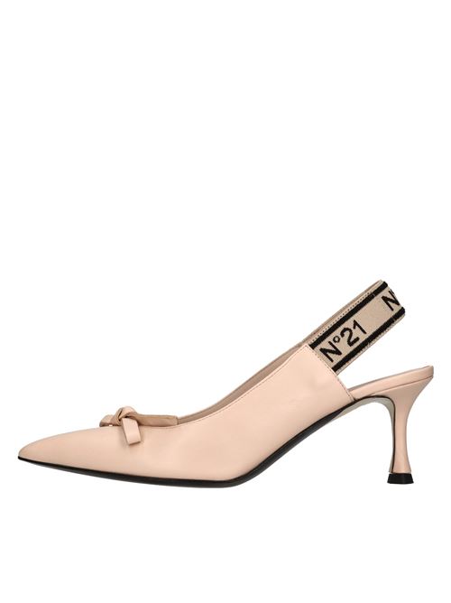 Décolleté slingback in pelle N°21 | CSXNV17160 X007NUDE